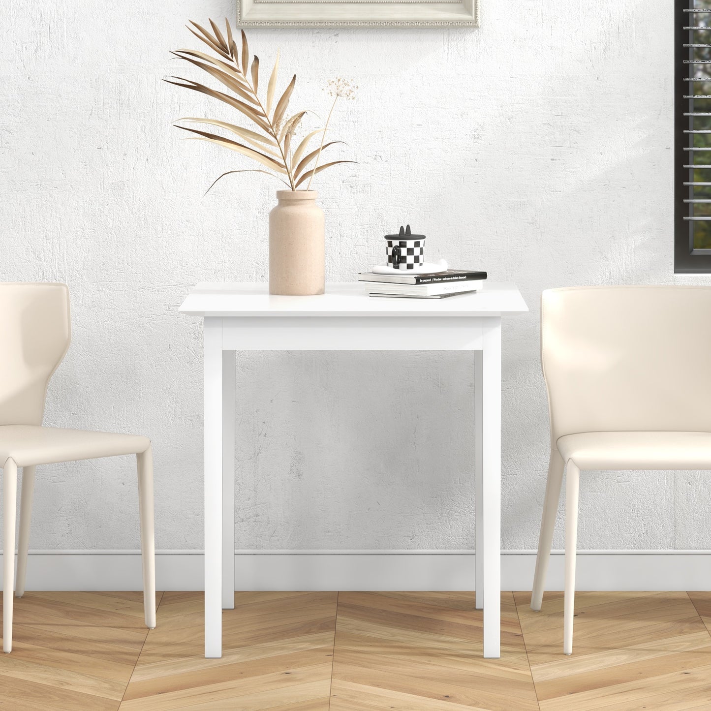 HOMCOM Küchentisch Esstisch Quadratischer Tisch, modernes Design, 75 cm x 75 cm x 76 cm, Weiß