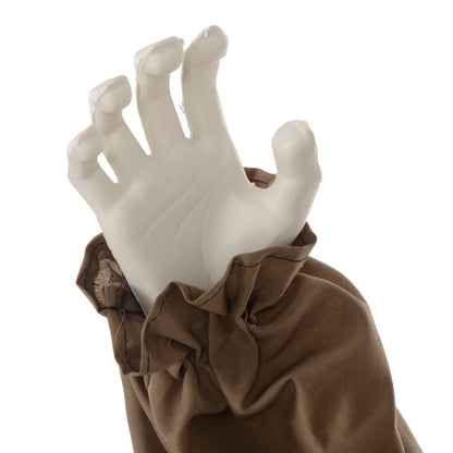 HOMCOM Grusel-Puppe Halloween-Dekoration, beweglicher Kopf, rote Augen, Batteriebetrieb