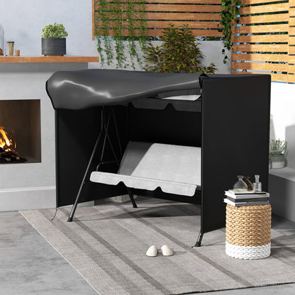 Outsunny Abdeckung für Gartenschaukel, Schutzhülle für Hollywoodschaukel, Abdeckhaube, wasserfest, 205 x 124 x 164 cm, Schwarz