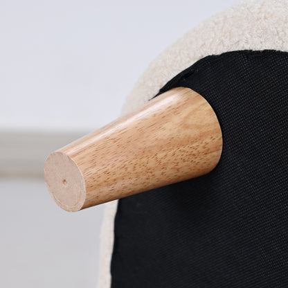 AIYAPLAY Kindersessel, Plüschsessel mit Bärenohren, Fleece-Bezug, Schaumstoff, Beige