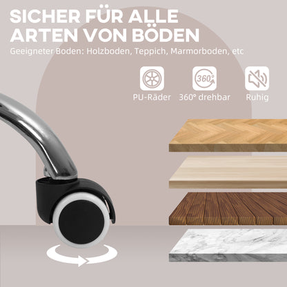 HOMCOM Schreibtischstuhl Höhenverstellbarer Bürostuhl Drehbar Homeoffice Stuhl mit Rücken- und Armlehne Grau