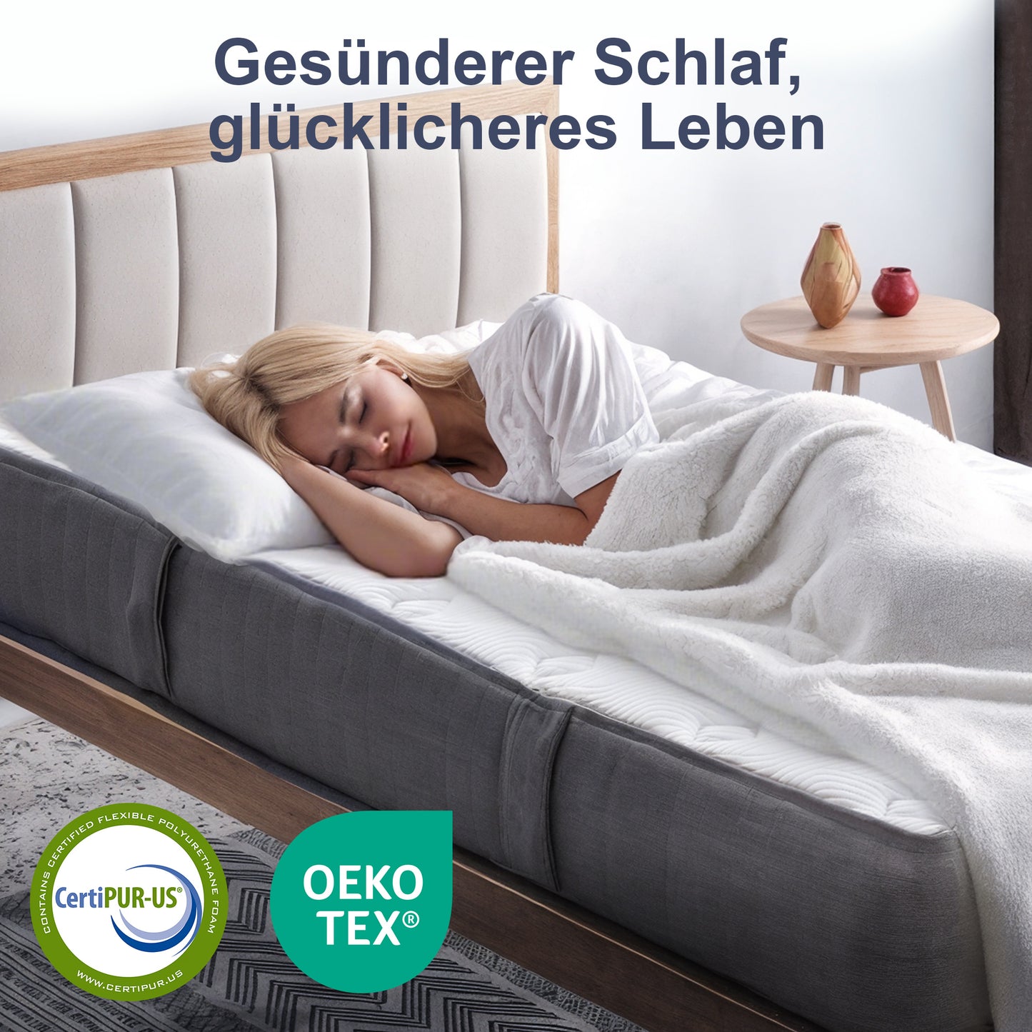 HOMCOM Matratze 90x200 cm 25,8 cm Höhe 7-Zonen ergonomisch mit abnehmbarer waschbar Bezug