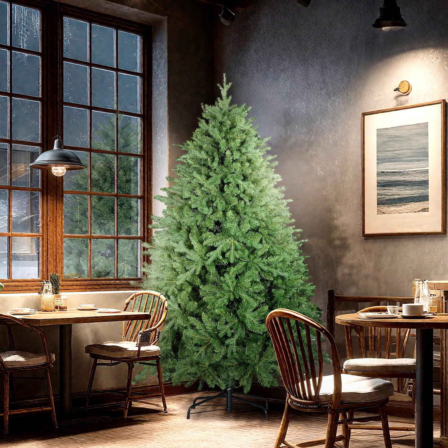 HOMCOM Künstlicher Weihnachtsbaum 180 cm Kiefernbaum künstlich mit 3026 Spitzen für drinnen