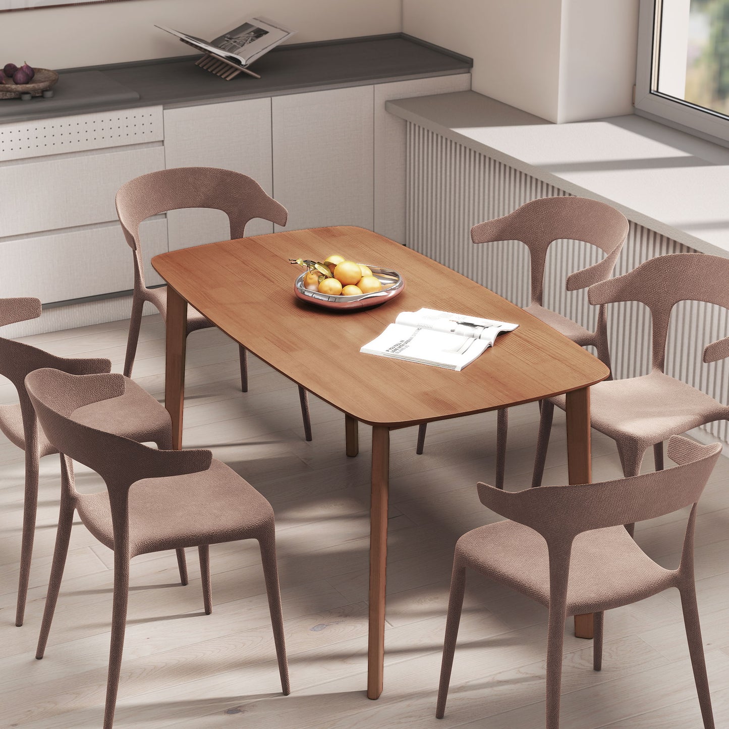 HOMCOM Esstisch, Landhausstil, lackierte Oberfläche, Holz, 150 x 80 cm, Braun