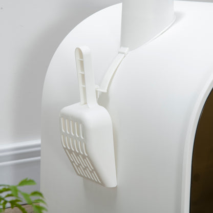 PawHut Katzentoillete mit Filter, 1 Ersatzfilter, 1 Bodenmatte, 43 cm x 44 cm x 47 cm, Schwarz + Weiß