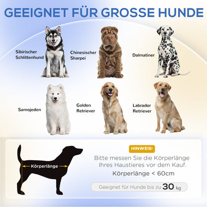 PawHut Hundesofa für große Hunde bis 30 kg, gepolsterte, Kiefernholzbeine, 98 x 67 x 25 cm, Grau