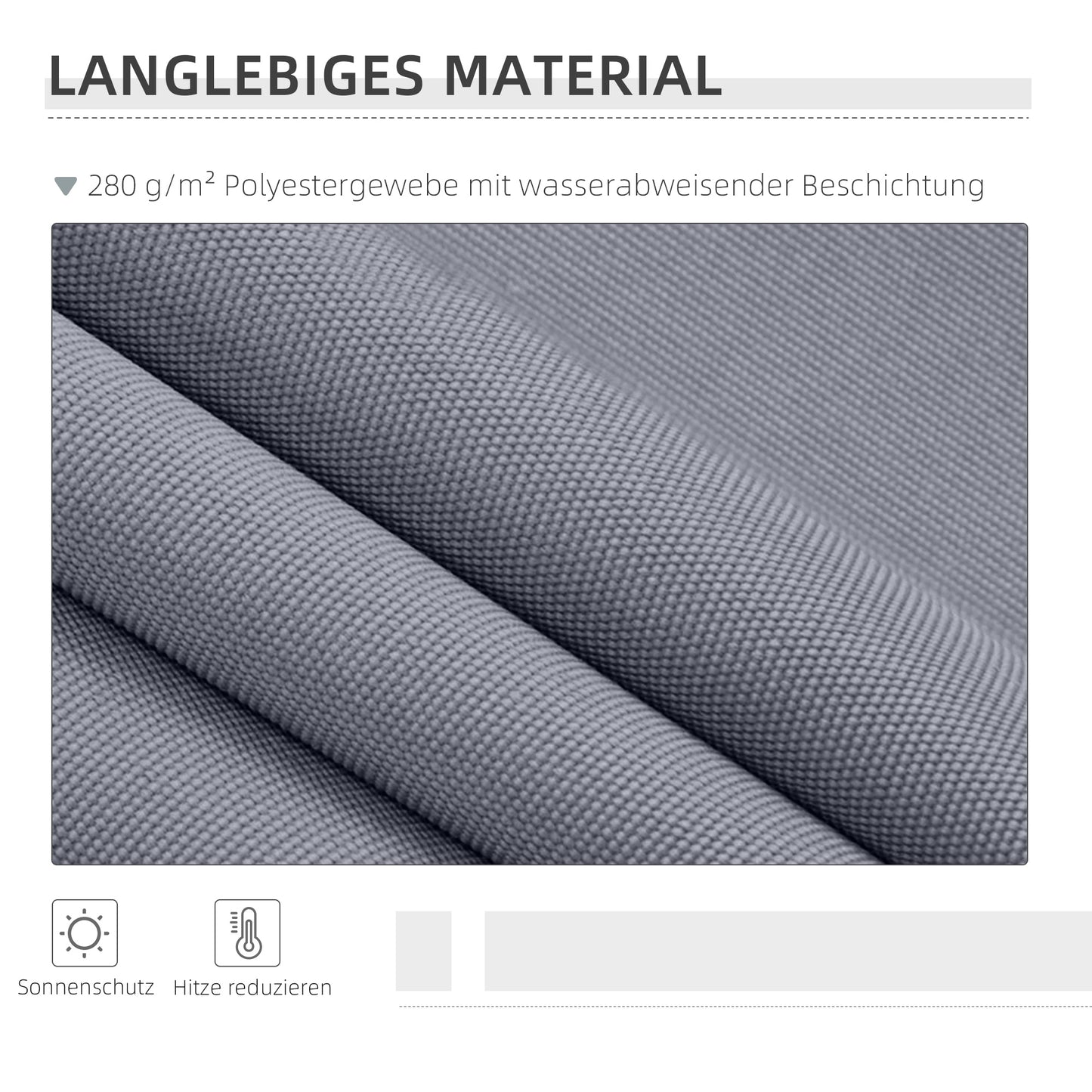 Outsunny Gelenkarmmarkise Verstellbare Klemmmarkise Terrassenmarkise 3,95 x 3m Sonnenskydd mit Kurbel, Balkonmarkise, Grau