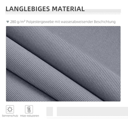 Outsunny Gelenkarmmarkise Verstellbare Klemmmarkise Terrassenmarkise 3,95 x 3m Sonnenskydd mit Kurbel, Balkonmarkise, Grau