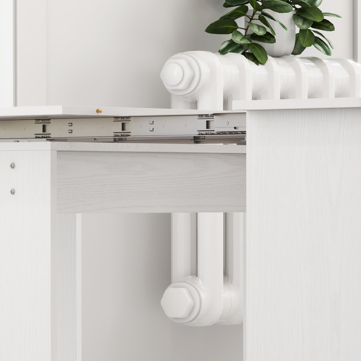 HOMCOM Esstisch, Klapptisch, ausziehbarer Küchentisch, Esszimmertisch, Spanplatten, 60-180 x 85 x 75 cm, Weiß