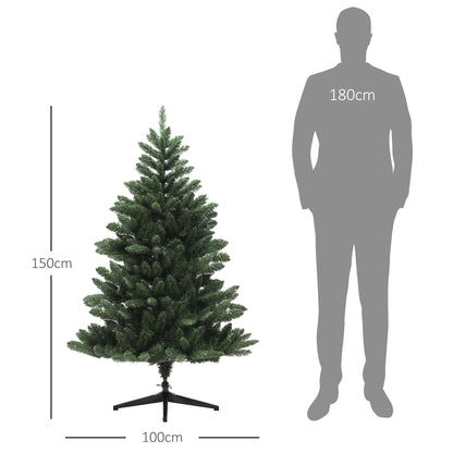 HOMCOM Weihnachtsbaum, Nordmanntanne, naturgetreu, breit & üppig, 150 x Φ100 cm, Grün