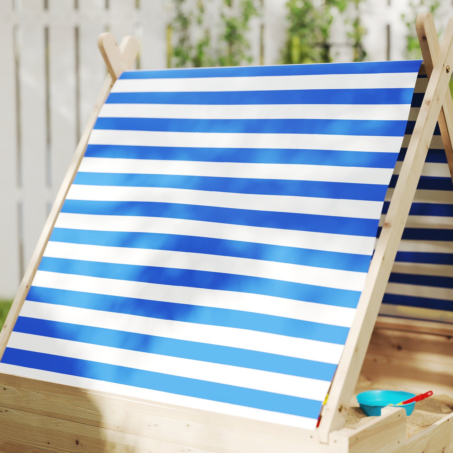 AIYAPLAY Sandkiste für Kinder, Sandkasten mit wetterfestem Zeltdach, für 3 Kinder im Alter von 3-6 Jahren, 120 x 120 x 126,5 cm