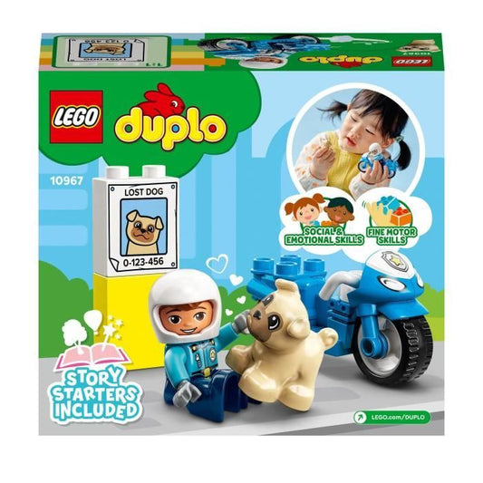LEGO 10967 DUPLO The Police Motorcycle, Toy For Children Aged 2 And Up, Developing Fine Motor Skills