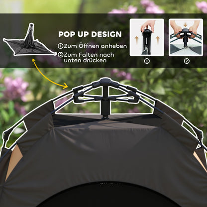 PawHut Haustierzelt, Hundezelt, klappbar, wetterbeständig, Hundehütte, für große Hunde, Dunkelbraun