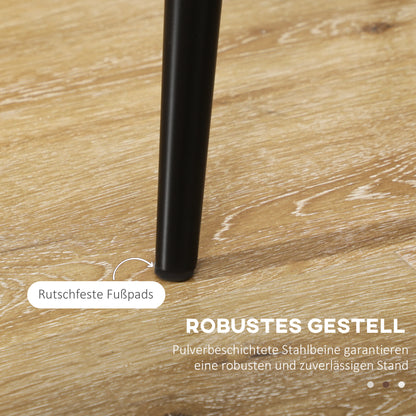 HOMCOM 4er-Set Esszimmerstühle, Akzentstühle für Küchen und Esszimmer, Stuhlset, Velours-Optik, Hellgrau+ Schwarz