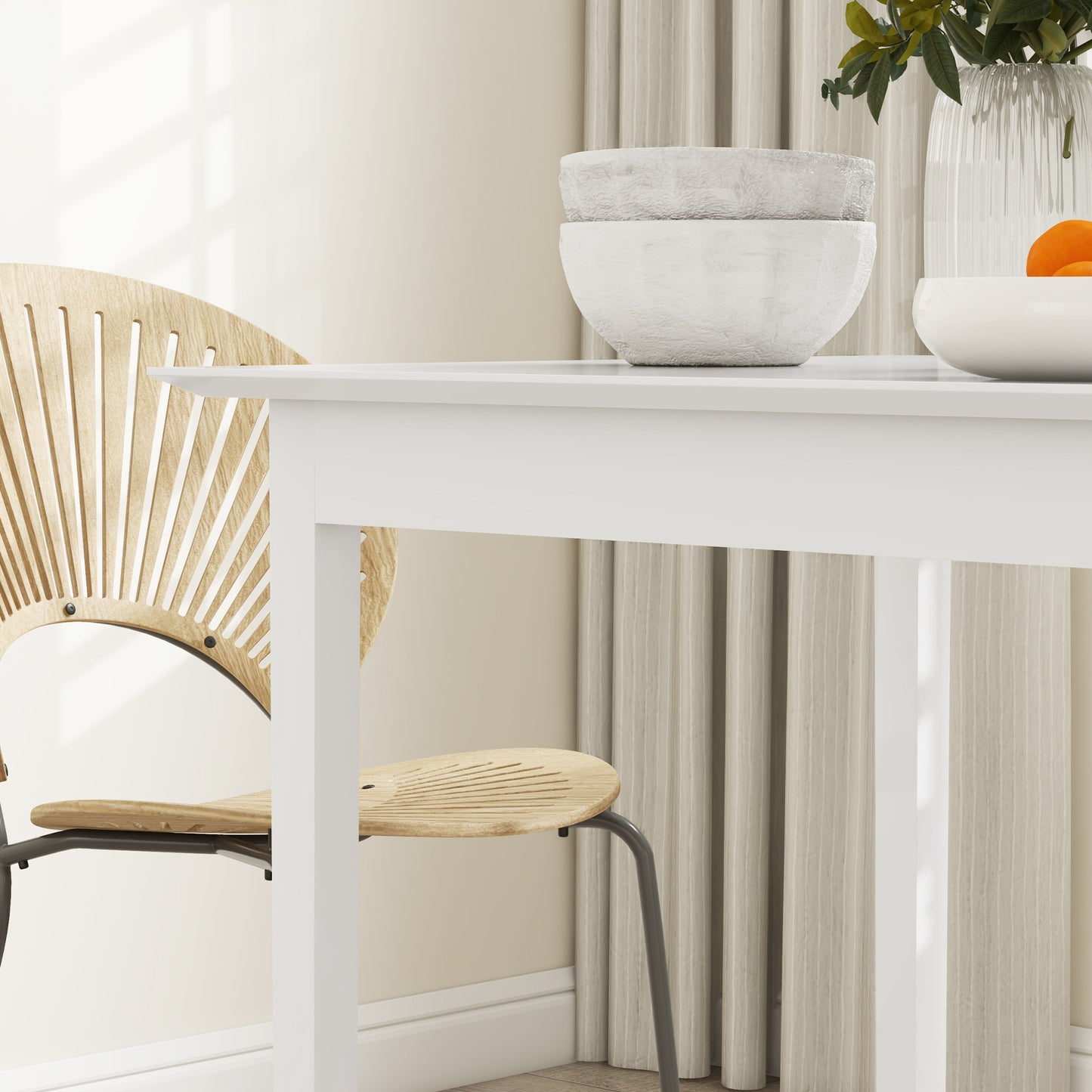 HOMCOM Küchentisch Esstisch Quadratischer Tisch, modernes Design, 75 cm x 75 cm x 76 cm, Weiß