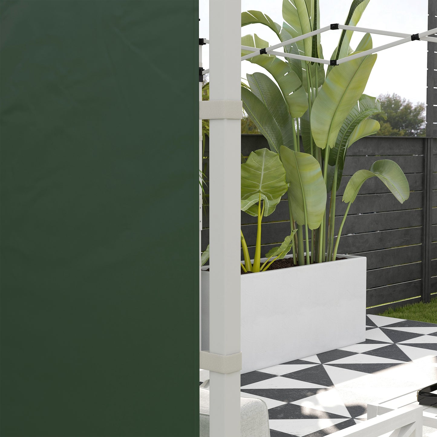 Outsunny Seitenwände für 3 x 3/ 3 x 6 m Pavillon, Seitenplanen mit Fenster, Tür, Ersatzwände für Partyzelt, Oxfordstoff, Grün