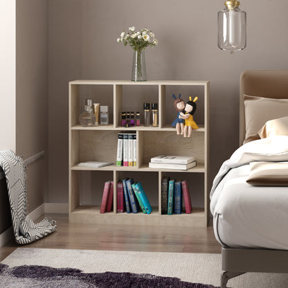 HOMCOM Bücherregal Regal Standregal, 8 Regalfächer, 97,5 x 30 x 100 cm, Eichen-Optik