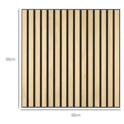 HOMCOM Akustikpaneel, Schallabsorption, DIY Lamellenwand, MDF & Polyester, einfache Installation, Eiche