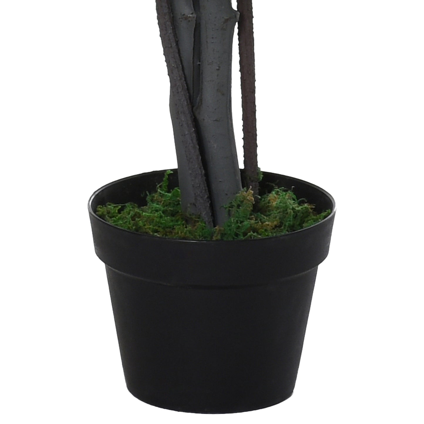 Outsunny Künstlicher Ficus-baum groß 145 cm, Kunstbaum, Kunstpflanze, Plastik Künstliche Pflanzen im Topf, Fake Plant wie echt für Wohnzimmer Schlafzimmer Büro Garten Moderne Dekoration Geschenk