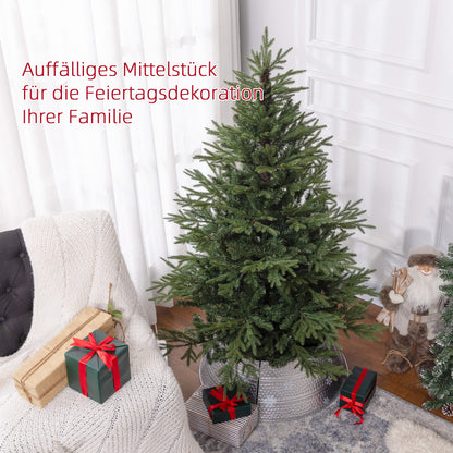 HOMCOM Weihnachtsbaum 150 cm, realistisches Aussehen, Schnellaufbau, inkl. Ständer, feuersicherer Kunststoff