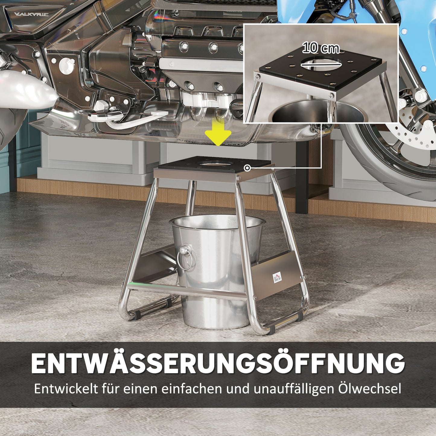 HOMCOM Motorrad Ständer, universal Motorrad Halterung bis 500kg belastbar, Motorradständer Stahl Grau