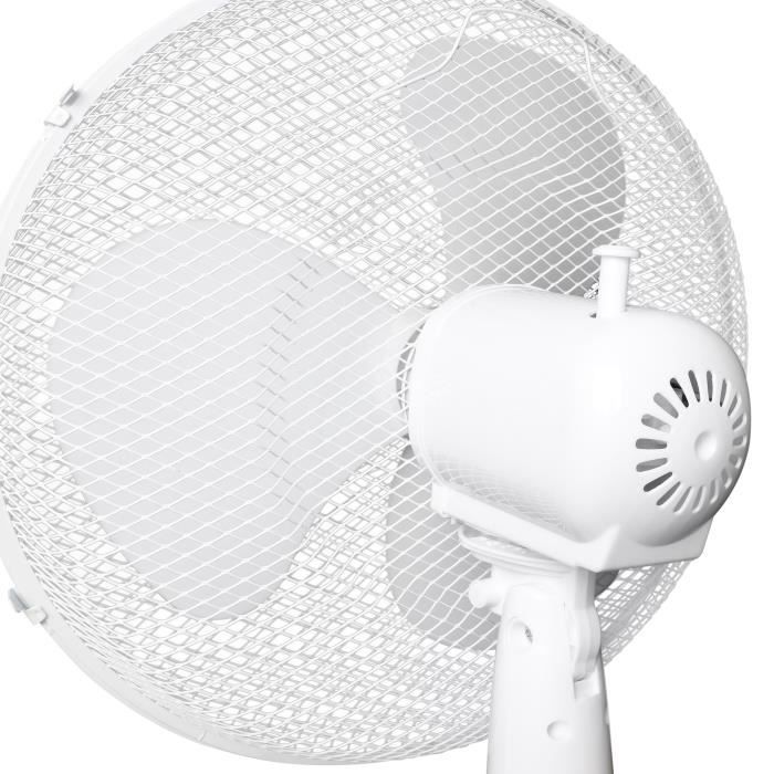 OCEANIC pedestal fan - 45W - Diameter 40 cm - Adjustable height - Oscillation - White