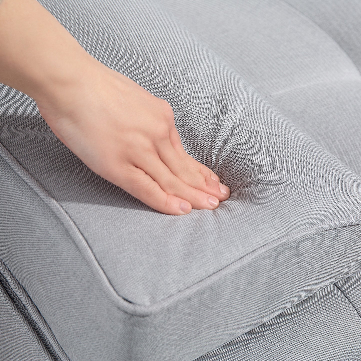 HOMCOM Schlafsofa, 3-Sitzer-Sofa, Bettsofa mit Klappbarem Tisch, Stoffsofa mit Leinenoptik, Schlafcouch mit Becherhalter, im Skandi-Design, bis 250 kg Belastbar, Hellgrau