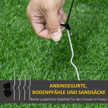 HOMCOM Halloween aufblasbares Gespenst 1,8 m Dekoration mit LEDs Weiß + Orange Polyester 80 x 40 x 180 cm