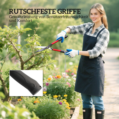 Outsunny Heckenschere Set 3-teilig Gartenschere Astschere mit Stahlklingen, Griff