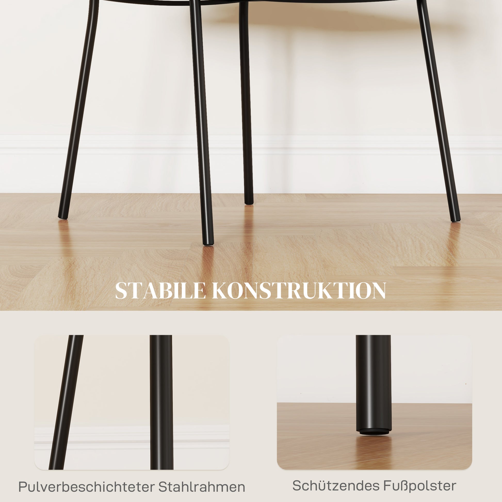 HOMCOM Polsterstuhl, modern und komfortabel, 57x53x73cm, Grau