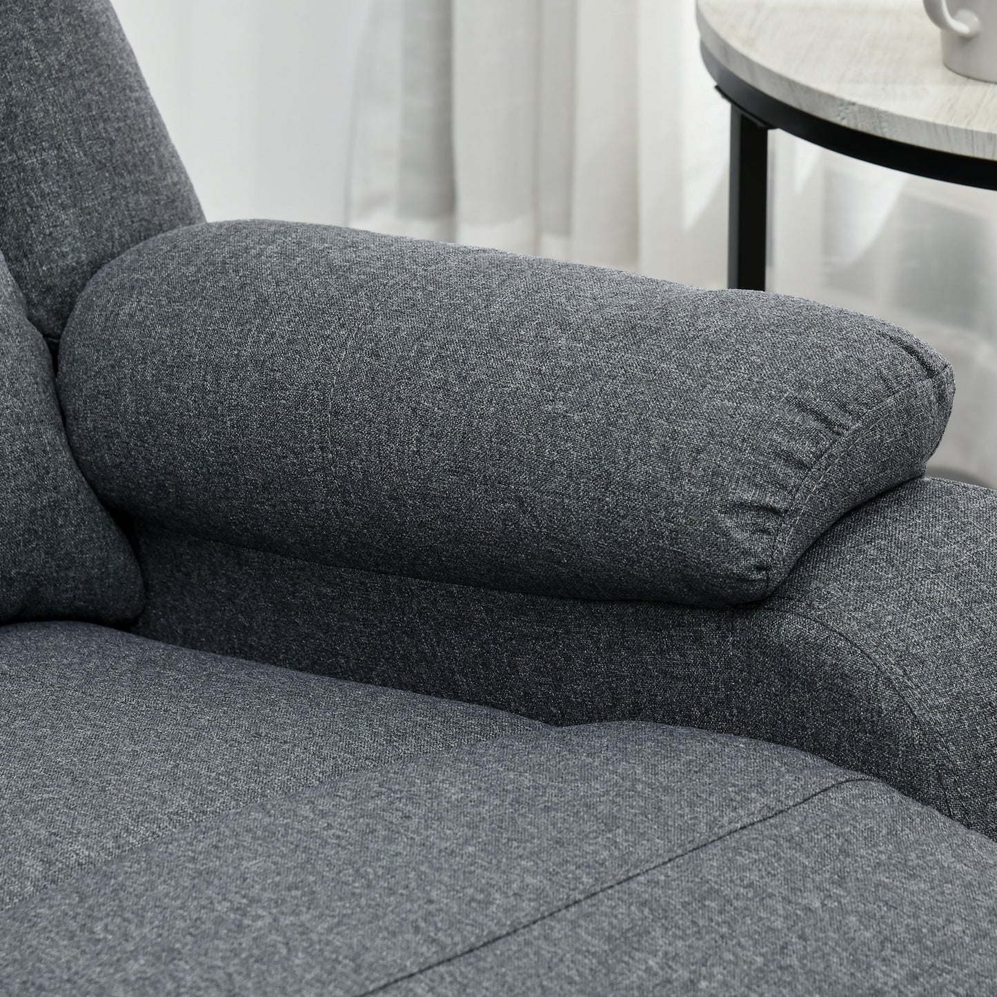 HOMCOM Relaxsessel, Liegefunktion und Fußstütze, verstellbar, bis 150 kg, Stahlrahmen, 90 x 96 x 98 cm, Grau