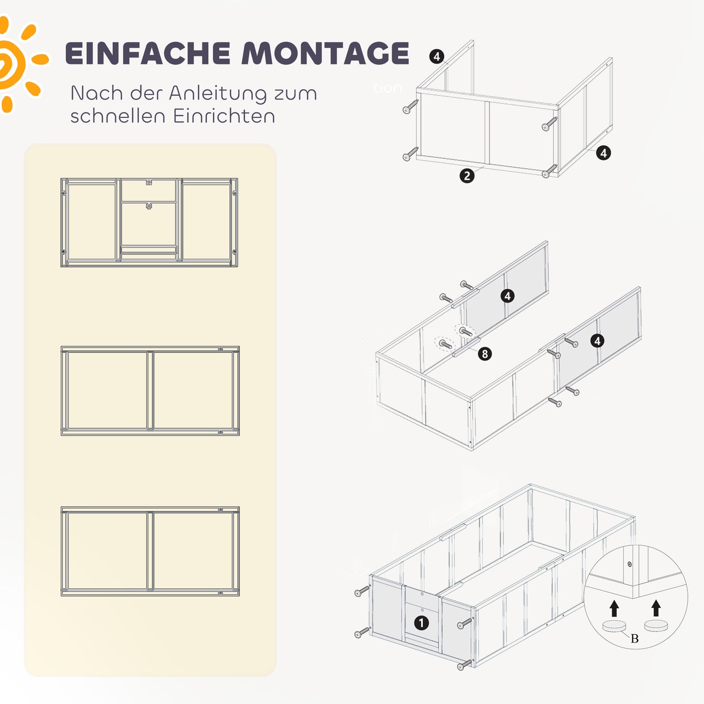 PawHut Hunde-Wurfbox für Hunde und Welpen, mit verstellbaren Eingängen, für große and small Hunde, 196 x 96 x 48 cm, Weiß