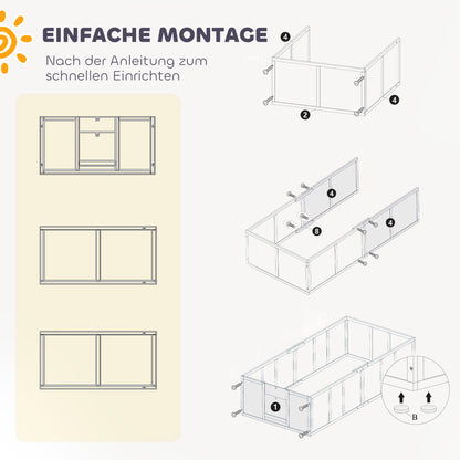 PawHut Hunde-Wurfbox für Hunde und Welpen, mit verstellbaren Eingängen, für große and small Hunde, 196 x 96 x 48 cm, Weiß