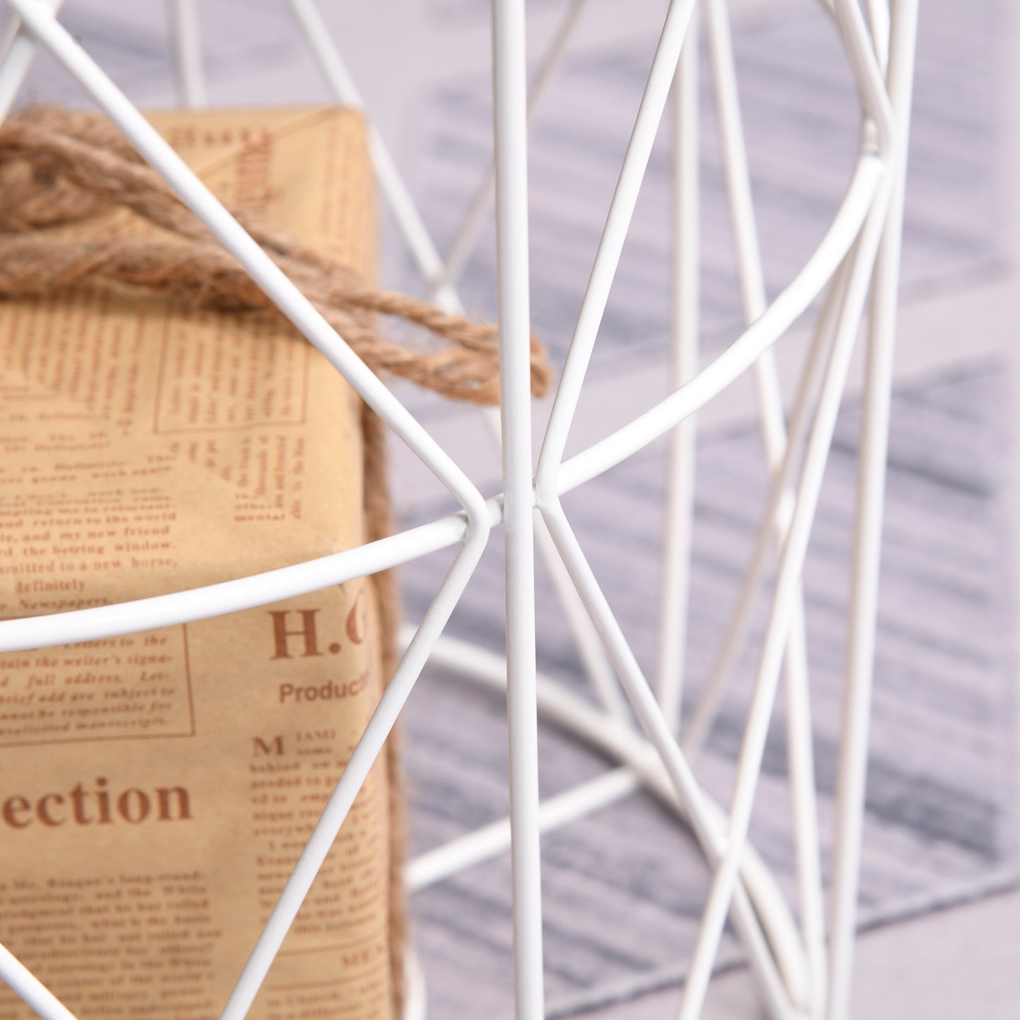 HOMCOM Couchtisch Rund 2er Set stapelbar Wohnzimmertisch Beistelltisch mit abnehmbaren Deckel Satztisch Kaffeetisch mit Metallgestell für Wohnzimmer Natur+Weiß