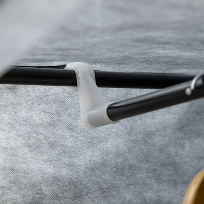 HOMCOM Schrank aus Stoff, Aufbewahrungslösung, 6 Regale, 1 Kleiderstange, Dunkelgrau