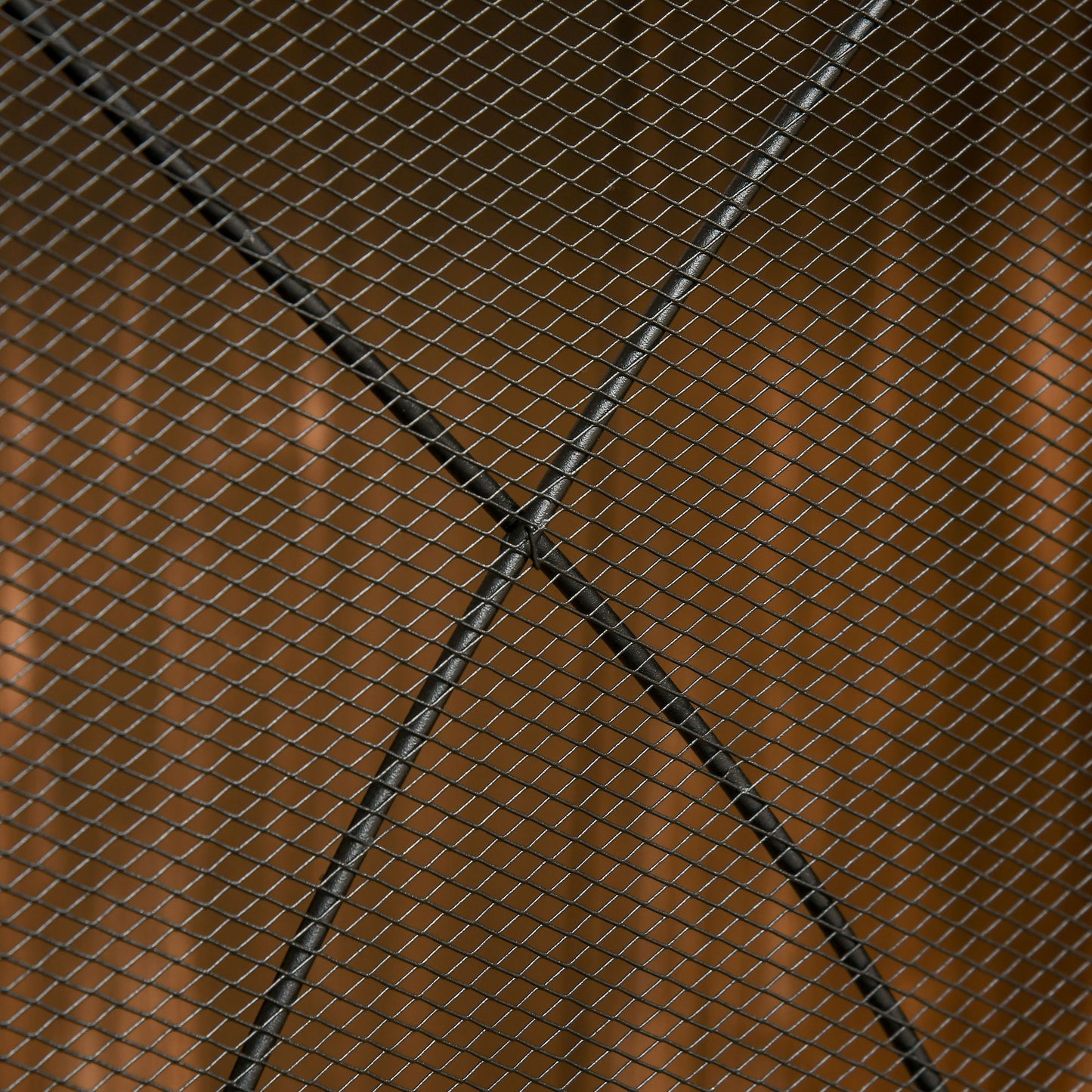 HOMCOM Funkenschutz für Kamine, dreifach faltbar, Metallstruktur, Beschichtung, 108x2x76 cm, Schwarz