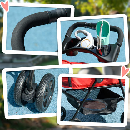 PawHut Hundebuggy Hundewagen bis 4 kg Klappbar Netzfenster Bodenkorb Becherhalter abnehmbares Dach rot 67 x 45 x 96 cm