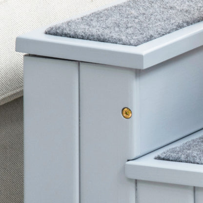 PawHut Hundetreppe 3 Stufen 38 cm Hoch Haustiertreppe für kleine bis mittelgroße Hunde Katzentreppe Hunderampe Einstiegshilfe für Bett, Sofa, Couch und Auto Grau