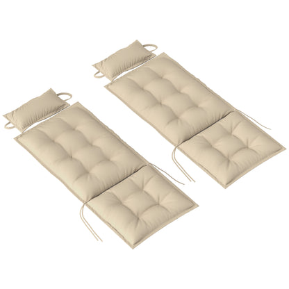 Outsunny 2er Set Auflage für Sonnenliege Wasserabweisend Liegenauflage für Gartenliege Polsterauflage 50x116x5 cm, Beige