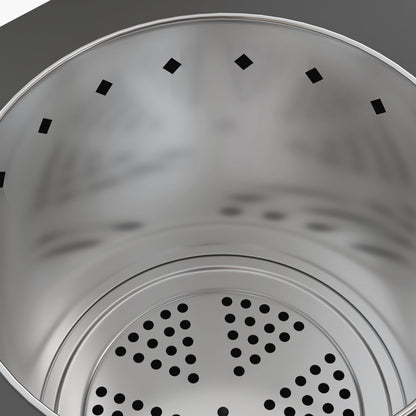 Outsunny Feuerschale Feuerstelle Feuertonne, inkl. Schürhaken, 45 x 38,8 x 46,5 cm, Silber + Schwarz