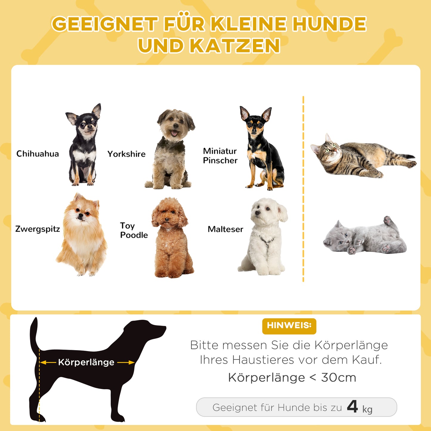 PawHut Haustierbett für Katzen und Hunde, Seegras, waschbares Kissen, 48 cm x 48 cm x 24,5 cm, Beige + Khaki - Natur