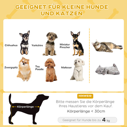 PawHut Haustierbett für Katzen und Hunde, Seegras, waschbares Kissen, 48 cm x 48 cm x 24,5 cm, Beige + Khaki - Natur