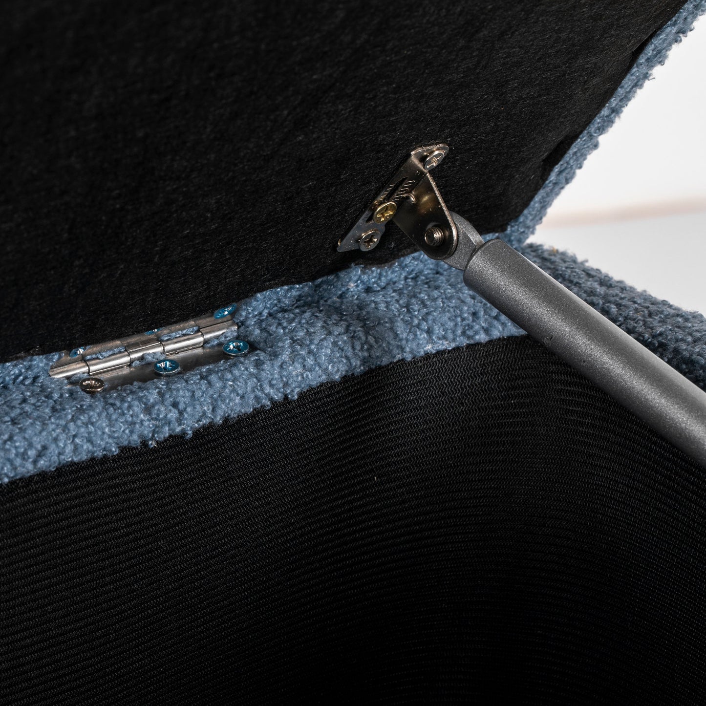 HOMCOM Polsterbank mit Stauraum, Sitztruhe, Kaschmiroptik, bis 120 kg, Naturholzrahmen, 95 x 38 x 45 cm, Blau