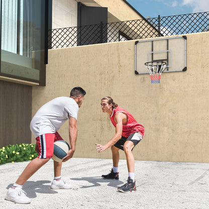 SPORTNOW Basketballkorb, bruchsichere Rückwand, höhenverstellbar, Indoor & Outdoor, Stahlrahmen, Schwarz