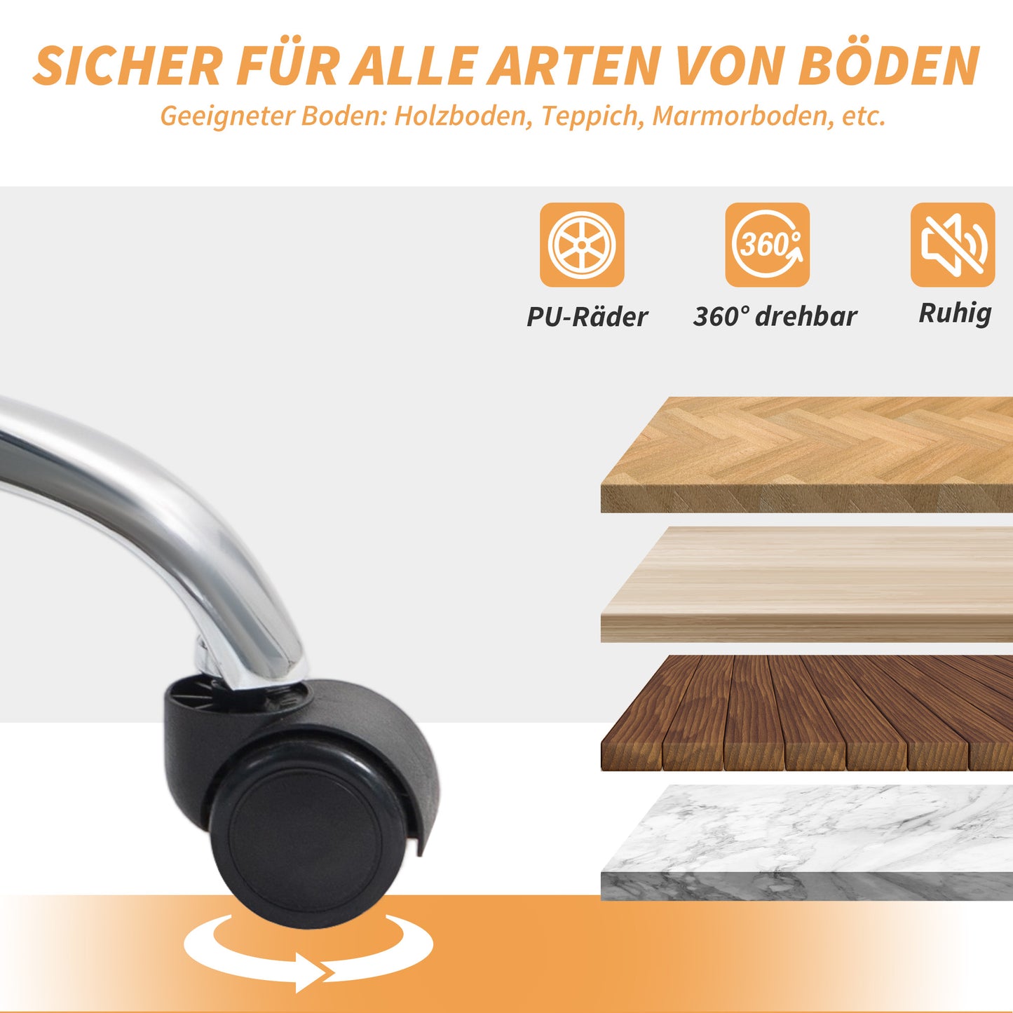 HOMCOM Bürostuhl Ergonomischer Schreibtischstuhl mit Lendenwirbelstütze, Klappbar Armlehne, Fußstütze Hellbraun