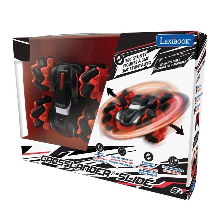 LEXIBOOK - CROSSLANDER SLIDE - Off-road remote control car with double-sided 360° rotation and light effect