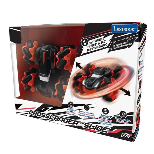 LEXIBOOK - CROSSLANDER SLIDE - Off-road remote control car with double-sided 360° rotation and light effect