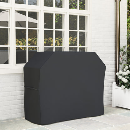 Outsunny Grillabdeckung Schutzabdeckung für Grill Grillplane, wetterbeständig, 147 x 61 x 120cm, Schwarz