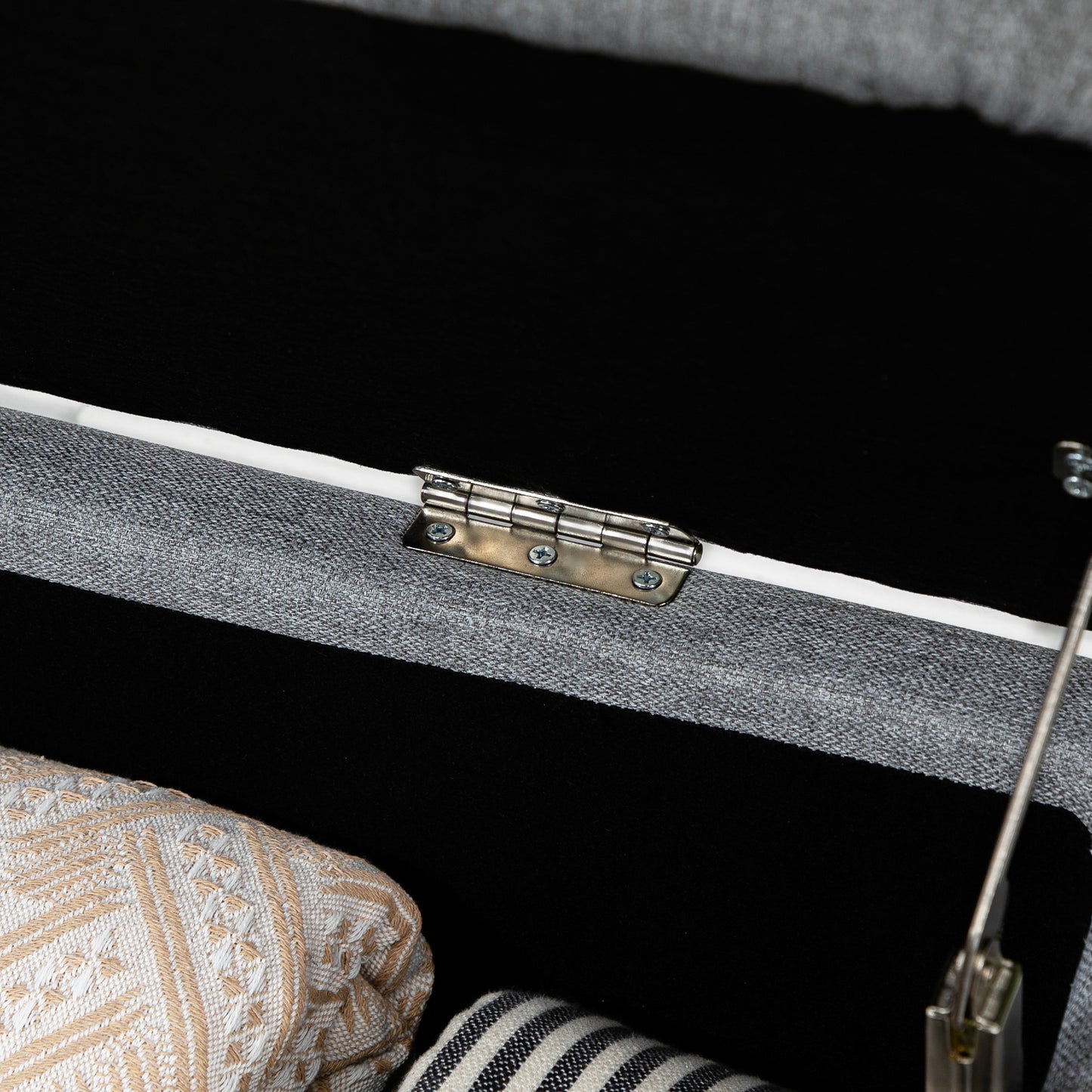 HOMCOM Sitzbank, Sitztruhe, Polsterbank, Leinenoptik, bis 150kg, 101x38,5x44,5 cm, Grau