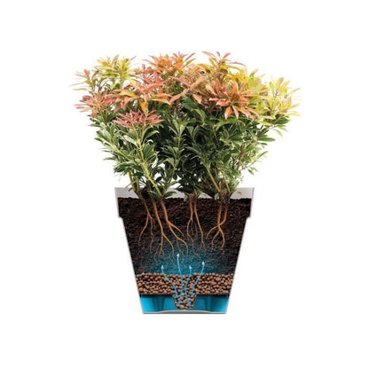 Flower pot - Elho - Loft Urban Round - Wheels 50 - Purple - L 49 x W 48.5 x H 45 cm - Outdoor - 100% recycled